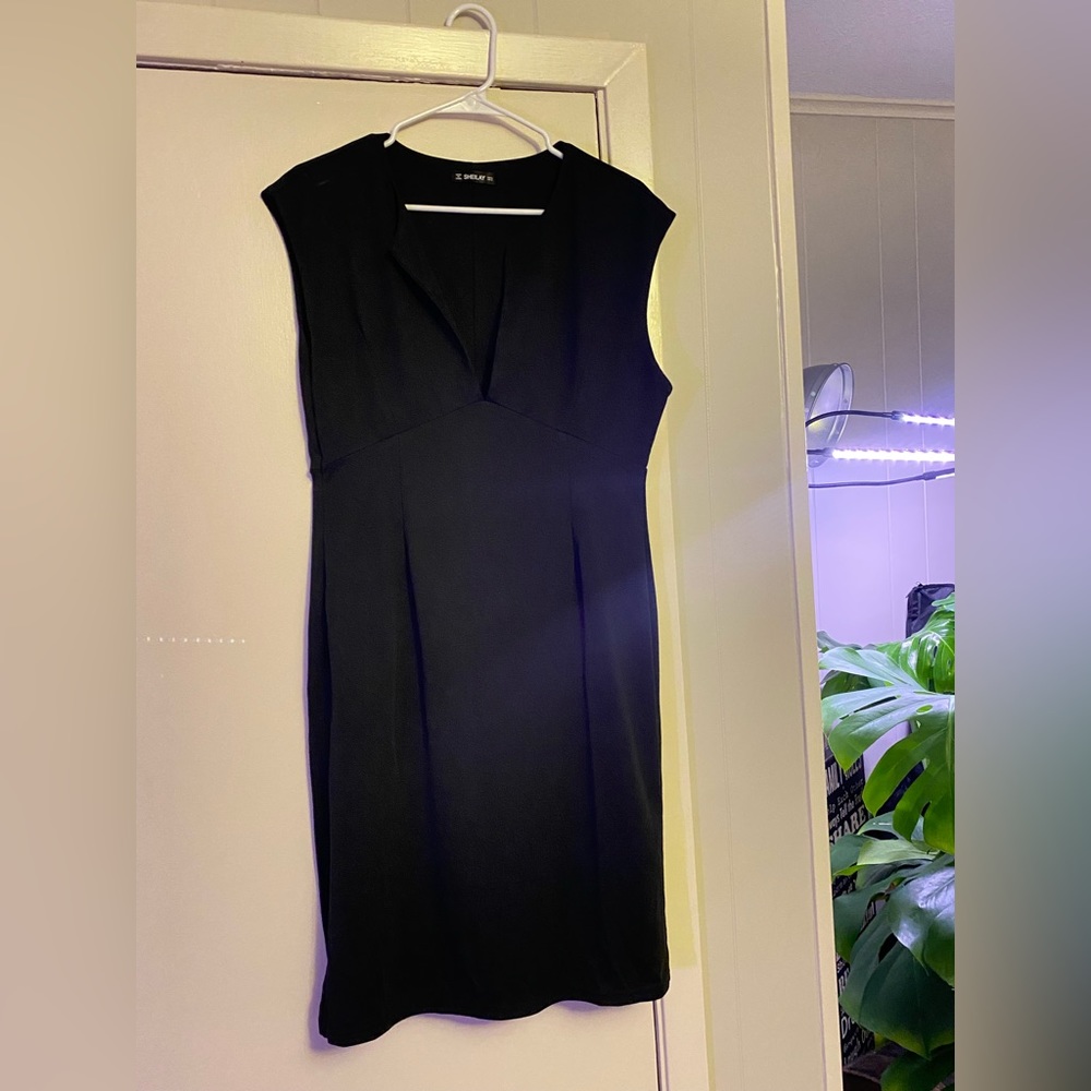 Black formal midi dress